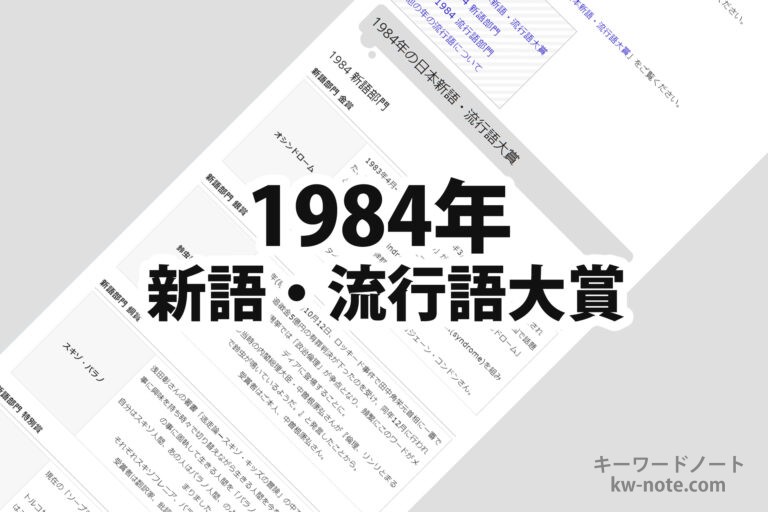 1984年(昭和59年)の日本新語・流行語大賞